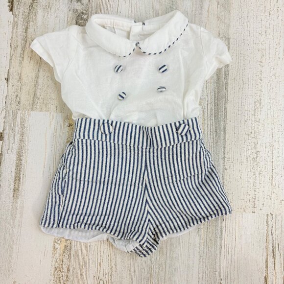 La Coqueta Baby Boys Set Romper Made in Spain Sz 6 M - Picture 1 of 10